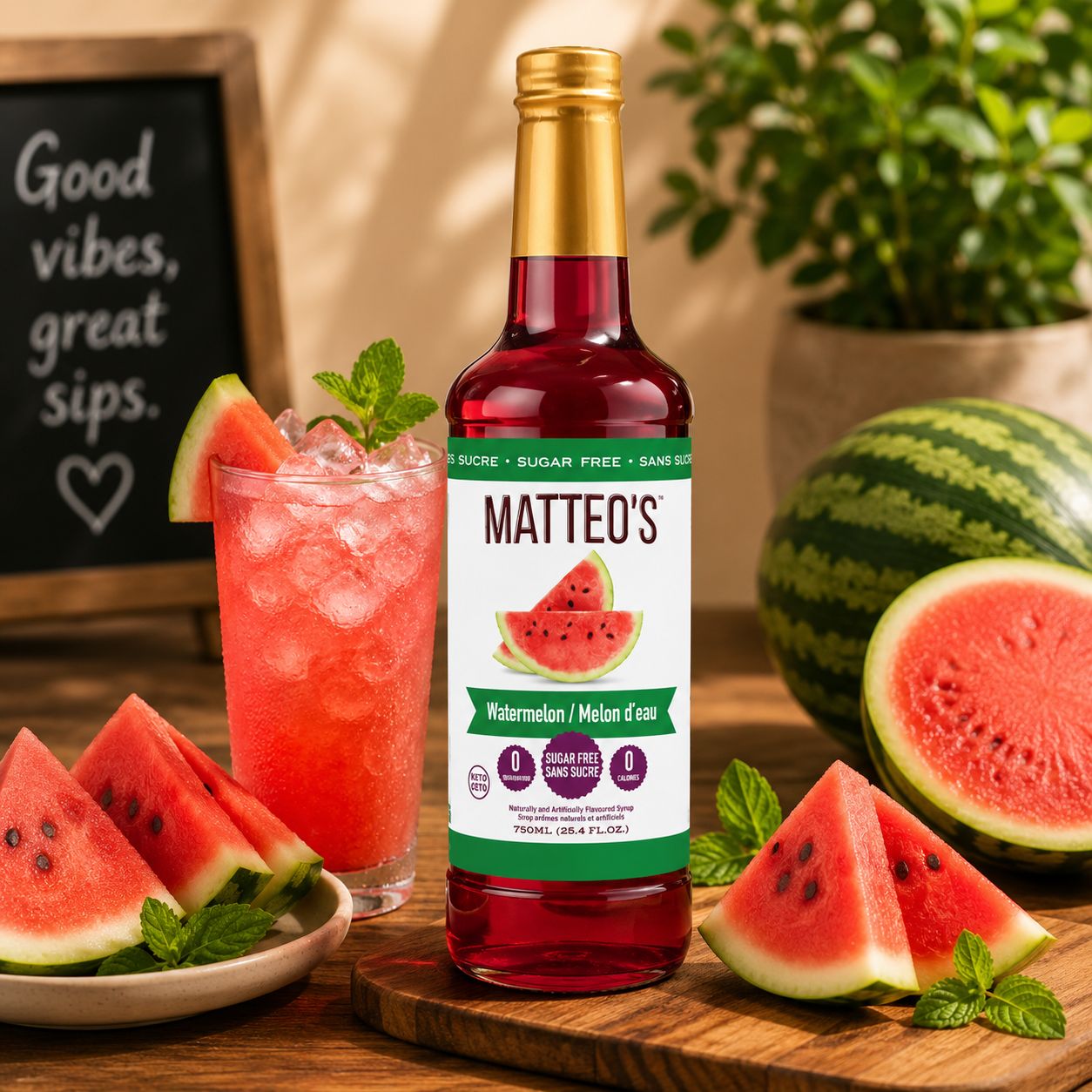 Matteo's Sugar Free Watermelon Syrup 750ml
