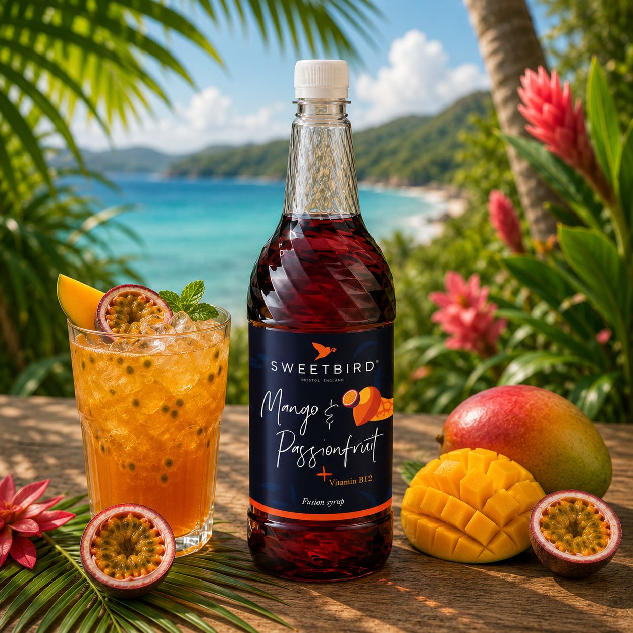 Sweetbird Mango &amp; Passionfruit Fusions+ Syrup 1L