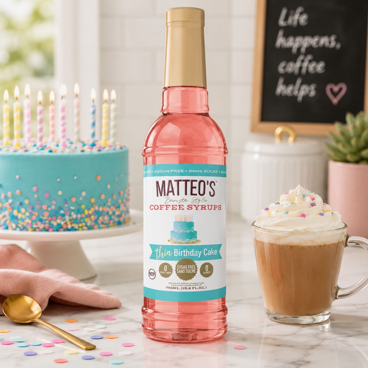 Matteo's Sugar Free Birthday Cake Syrup 750ml Matteo's Sugar Free Birthday Cake Syrup 750ml