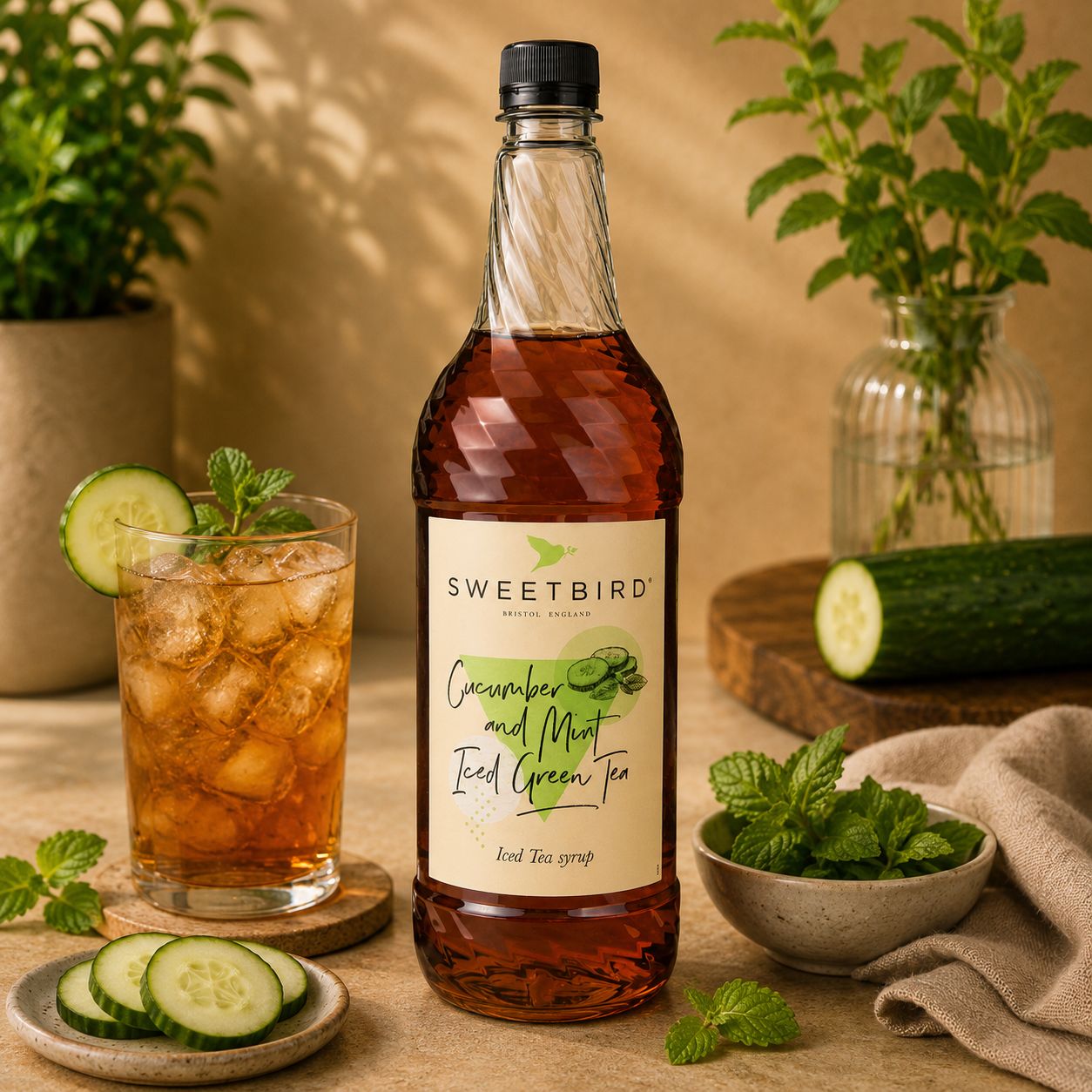 Sweetbird Cucumber &amp; Mint Green Tea Syrup 1L