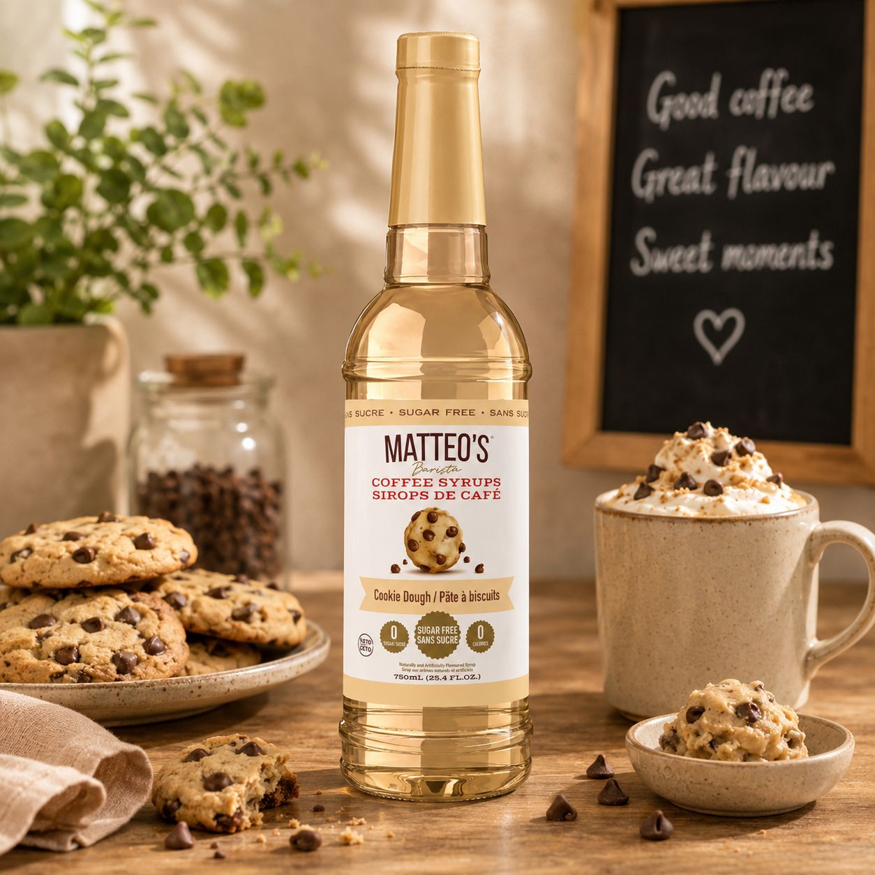 Matteos Sugar Free Cookie Dough Syrup 750ml