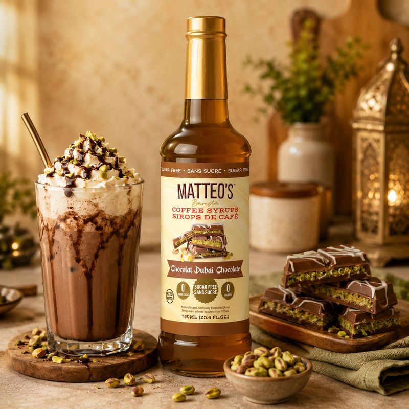Matteo's Sugar Free Dubai Chocolate Syrup 750ml