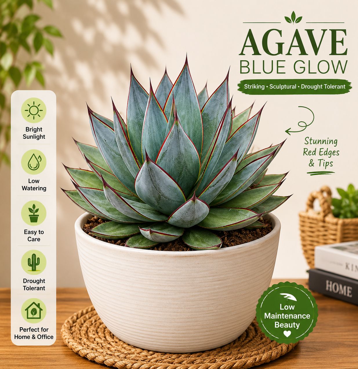 Agave Blue Glow - 3"