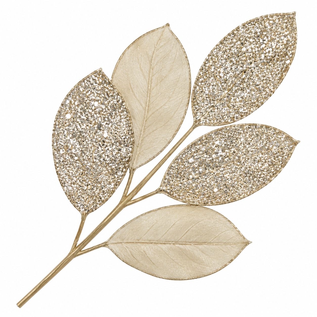 Spray Leaves Bay 28" Ice Blue Glitter