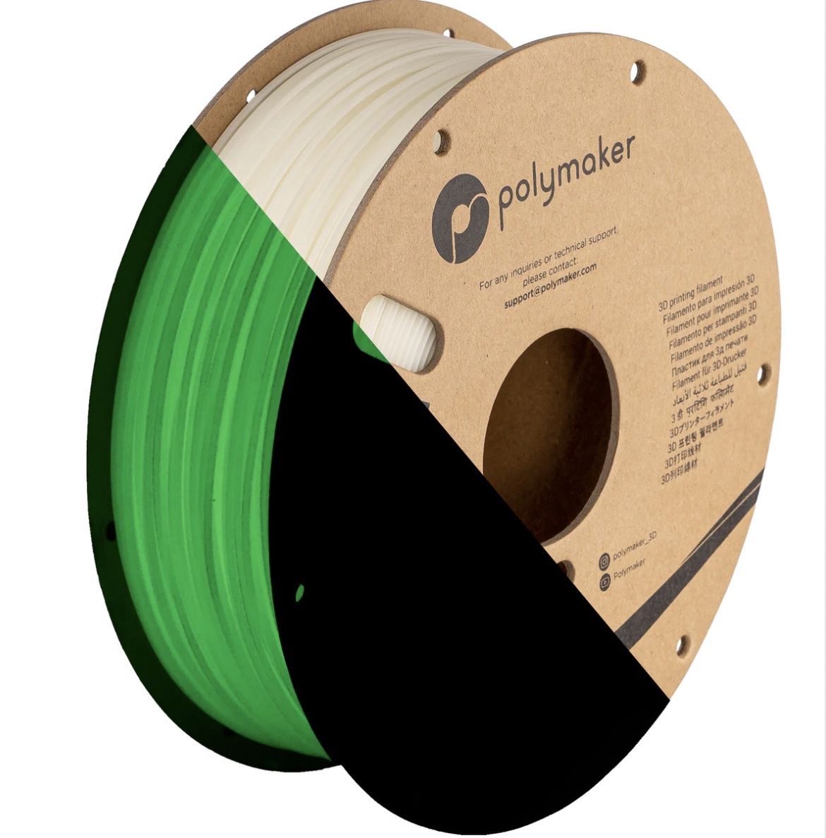 PolyLite PLA Glow-in-the-dark 1.75mm 1kg, Colour: Glow Green