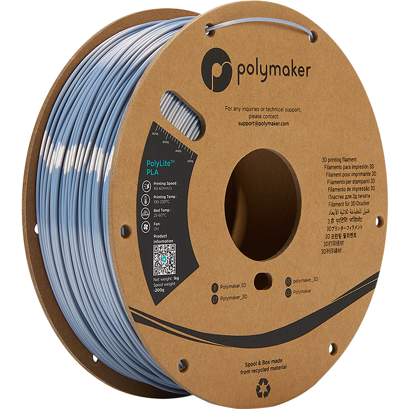 PolyLite PLA Silk 1.75mm 1kg, Colour: Poly Silver