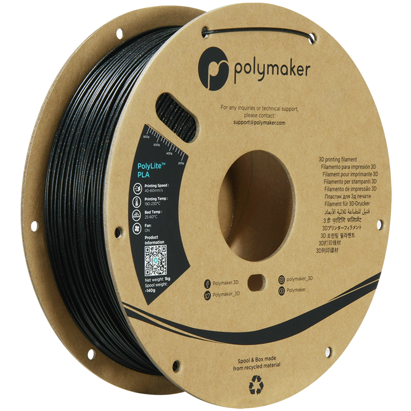 PolyLite PLA Galaxy 1.75mm 1kg, Colour: Black