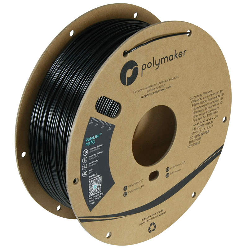 PolyLite PETG 1.75mm 1kg, Colour: Black