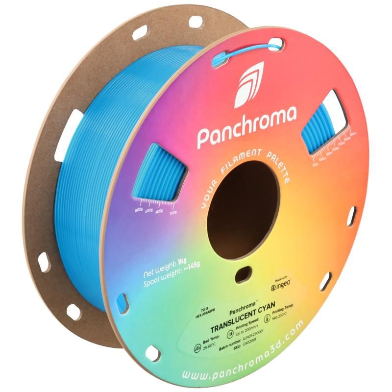 Panchroma Translucent 1.75mm 1kg, Colour: Translucent Cyan