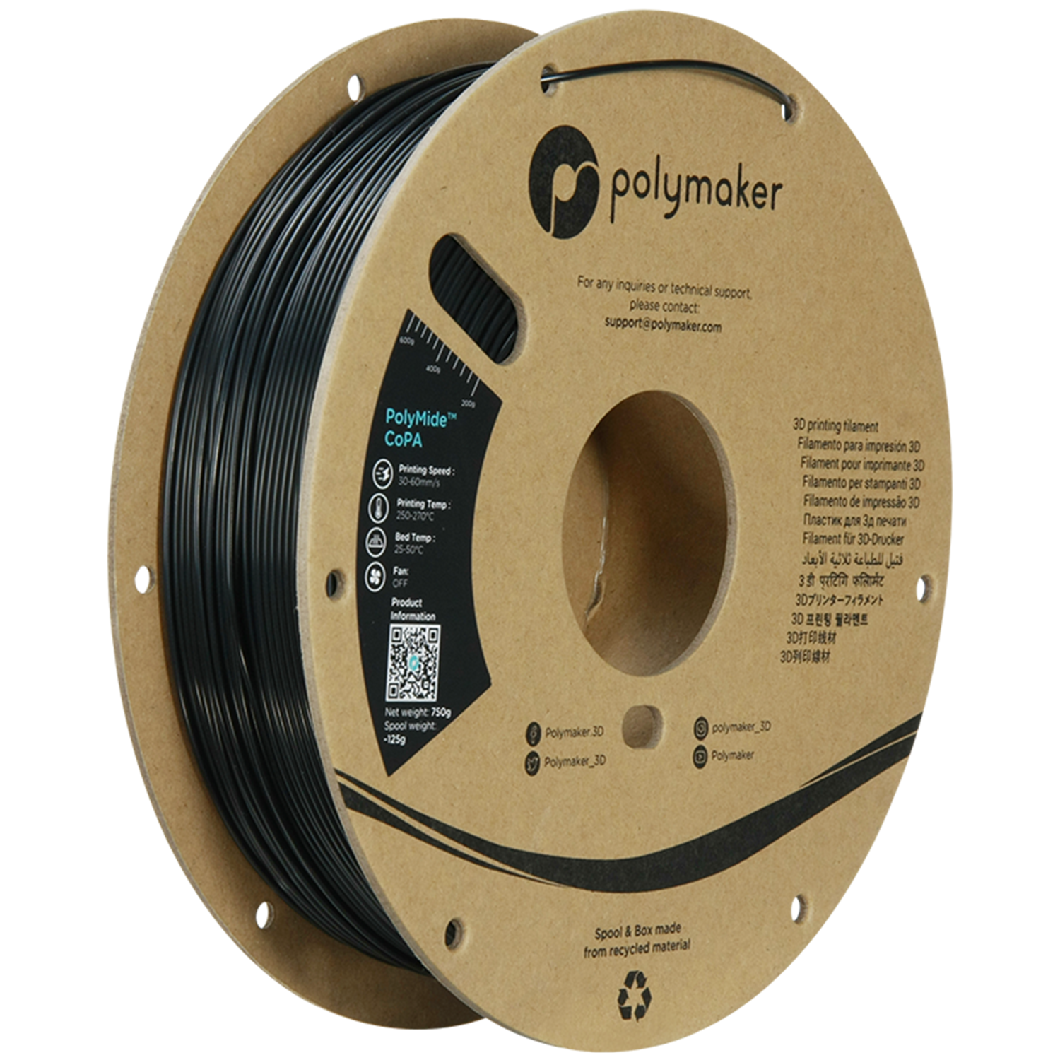 PolyMide CoPA 2.85mm 750g, Colour: Black