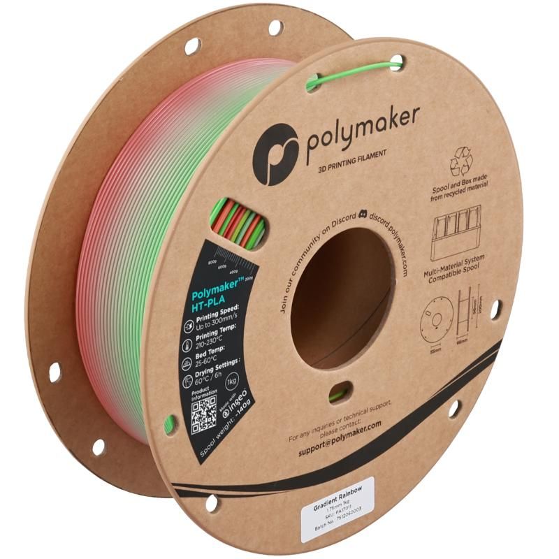 Polymaker™ HT-PLA Gradient 1.75mm 1kg, Colour: Gradient Rainbow
