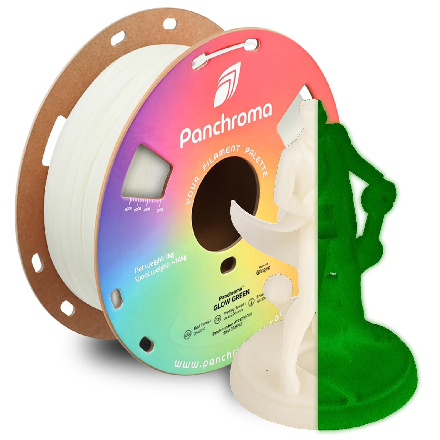 Panchroma PLA Glow in Dark 1.75mm 1kg, Colour: Glow Green