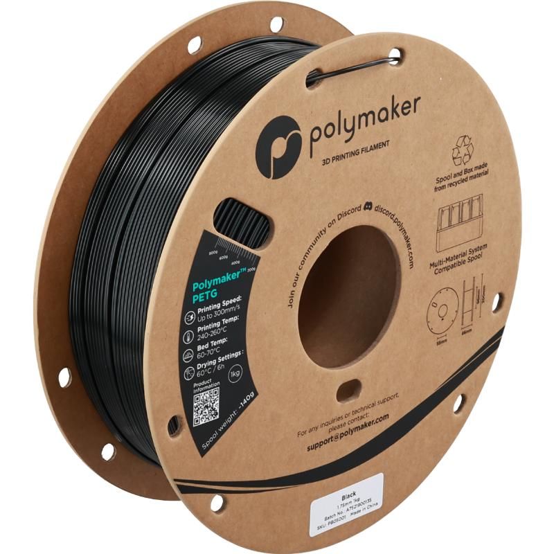 Polymaker PETG 1.75mm 1kg, Colour: Black