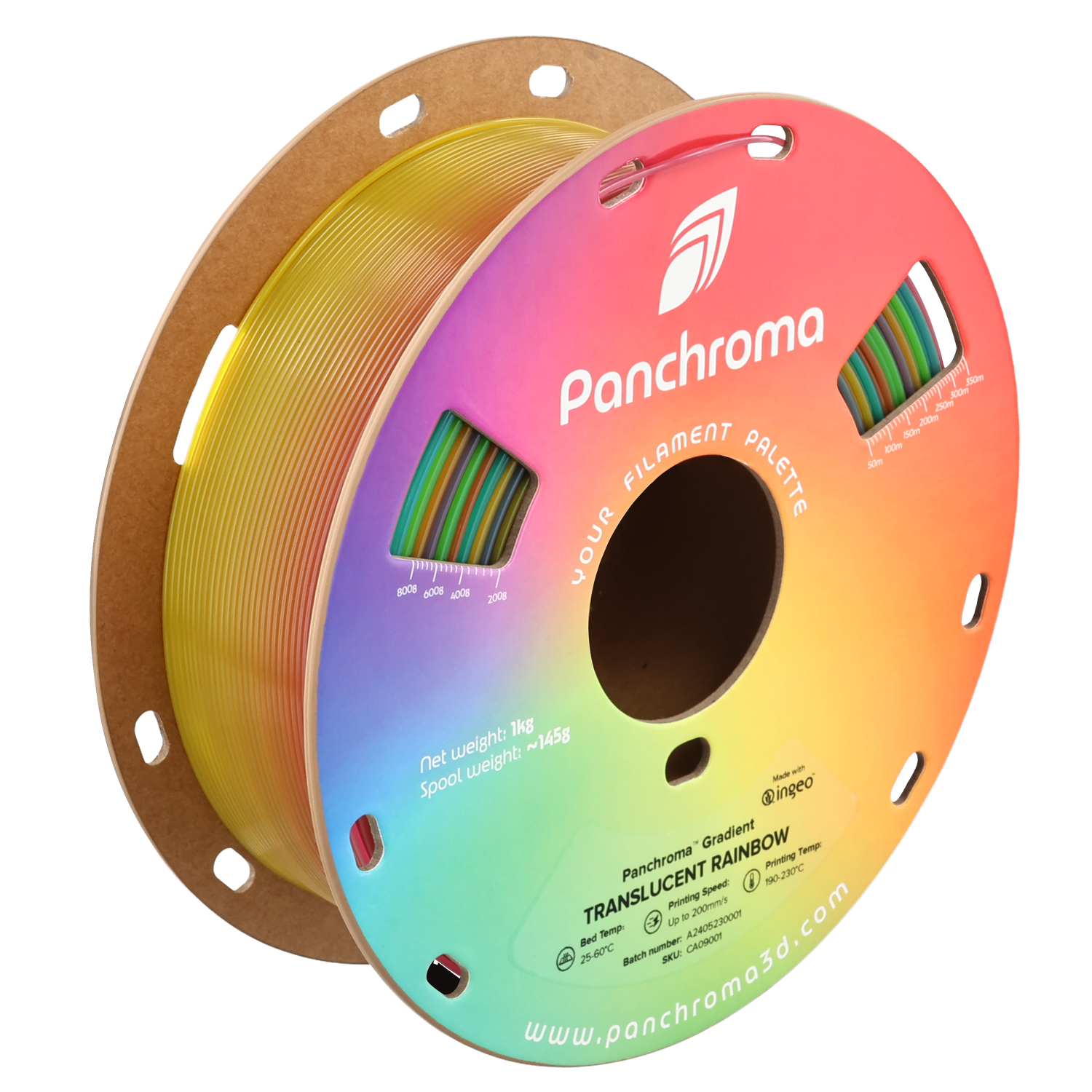 Panchroma™  Gradient Translucent 1.75mm 1kg, Colour: Translucent Rainbow