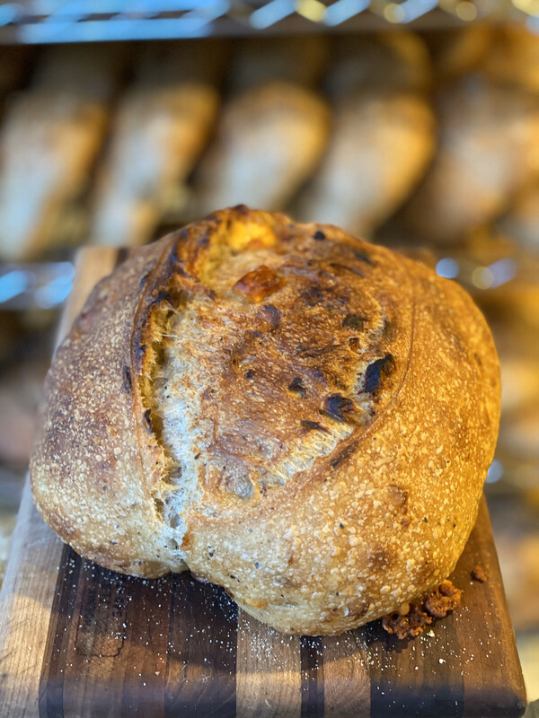 Cracked pepper, Caramelized Onion, and Asiago Cheese-SATURDAY ONLY