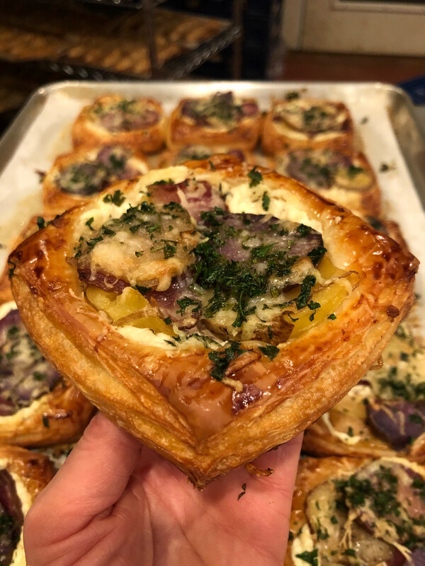 Roasted Garlic Goat Cheese And Potato Danish-Saturday Only