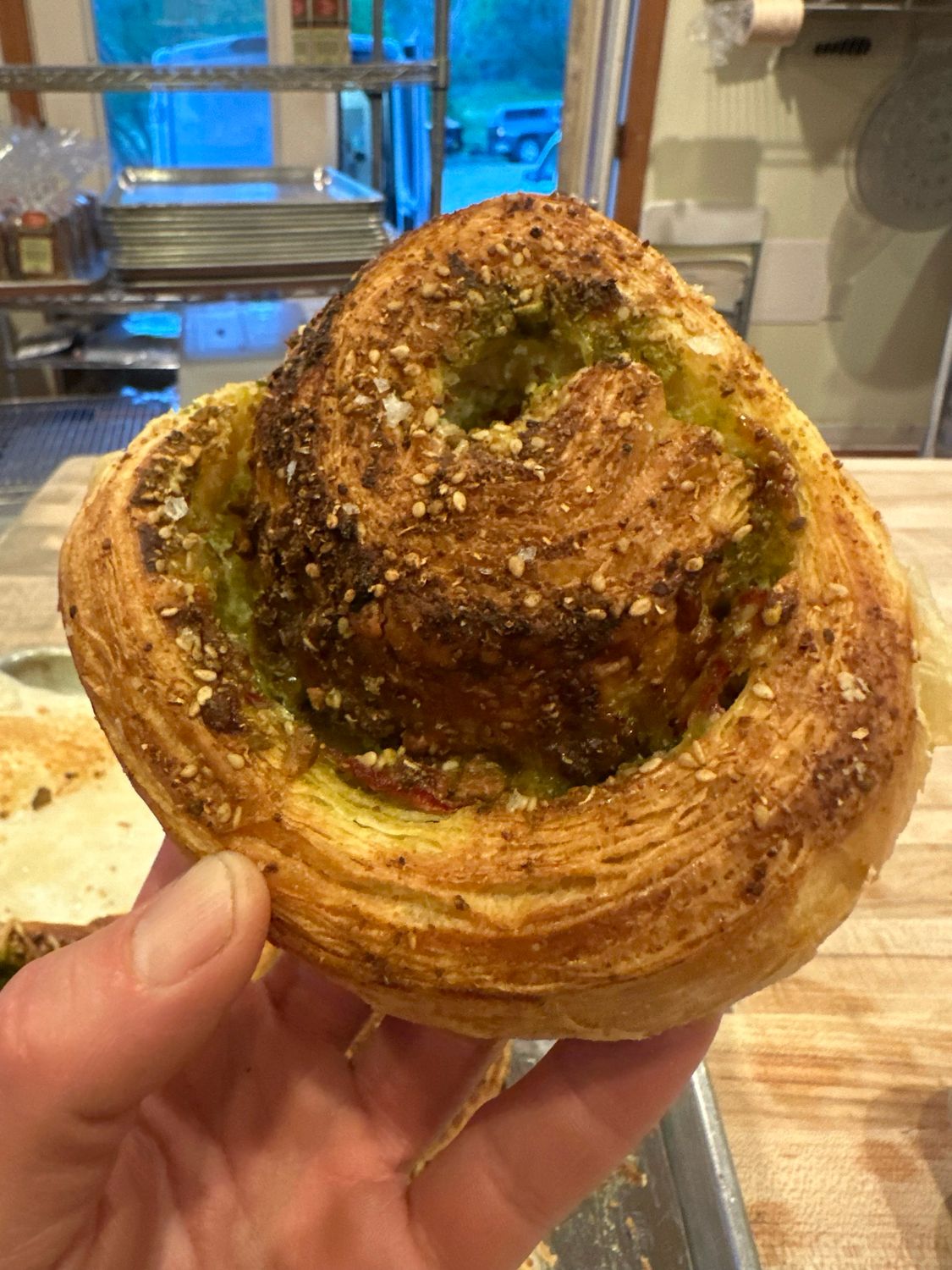Pistachio Ramp Pesto Croissant