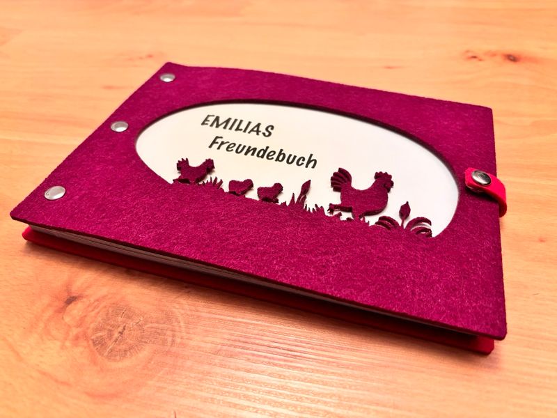 Kindergarten Freundebuch ❤️ einzigartig & handgemacht - Hühnerliebe