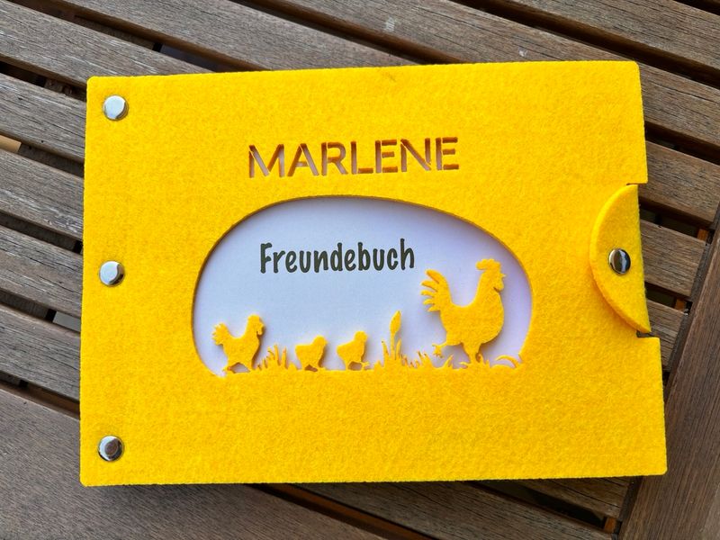 Kindergarten Freundebuch ❤️ einzigartig & handgemacht - Hühnerliebe