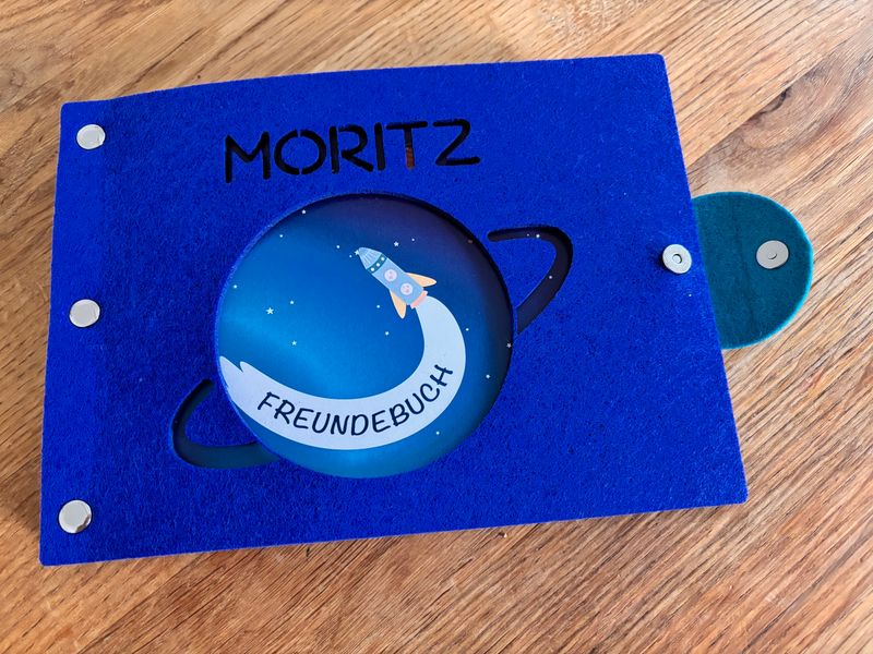 Kindergarten Freundebuch ❤️ einzigartig & handgemacht - Weltraum