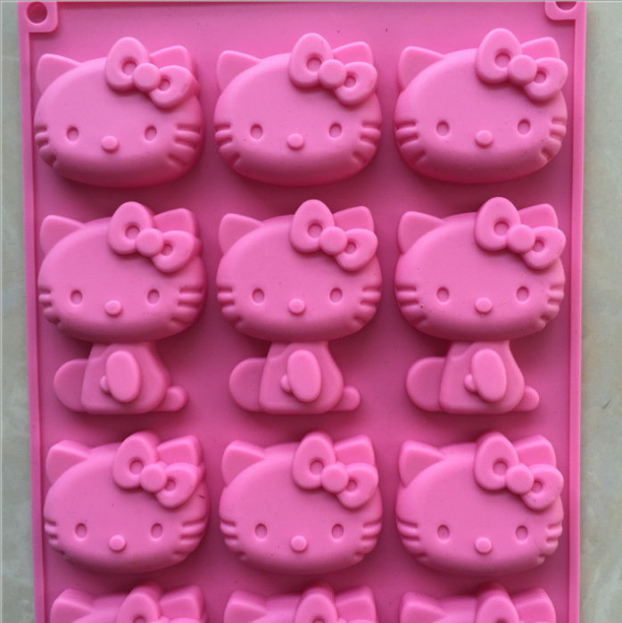 15 cavity Silicone Chocolate Mold Hello Kitty Cake Mold Pudding and Jelly Bakeware -FREE SHIPPING !