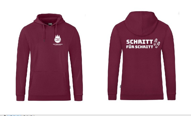 "Schritt für Schritt" Hoodie - bordeaux