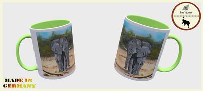 Kaffeetasse mit Künstlerfoto &quot;Elefant&quot;
