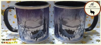 Kaffeetasse mit Künstlerfoto &quot;Keiler im Winter&quot;