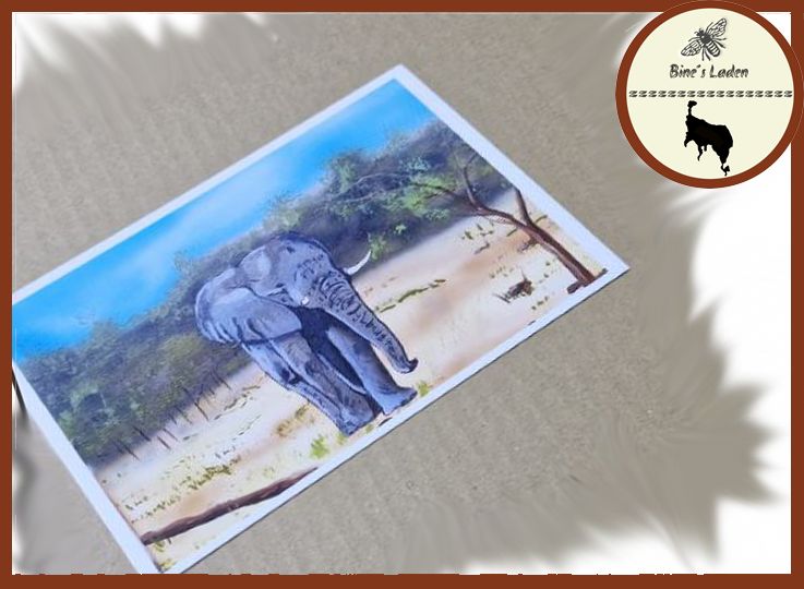 Postkarte mit Künstlerfoto &quot;Der Elefant&quot;