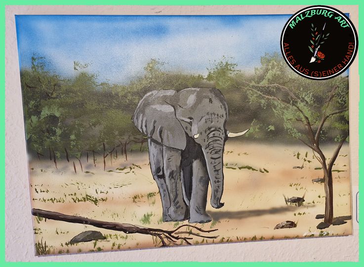 Acryl auf Leinwand &quot;Der Elefant&quot;    Th.Malzburg