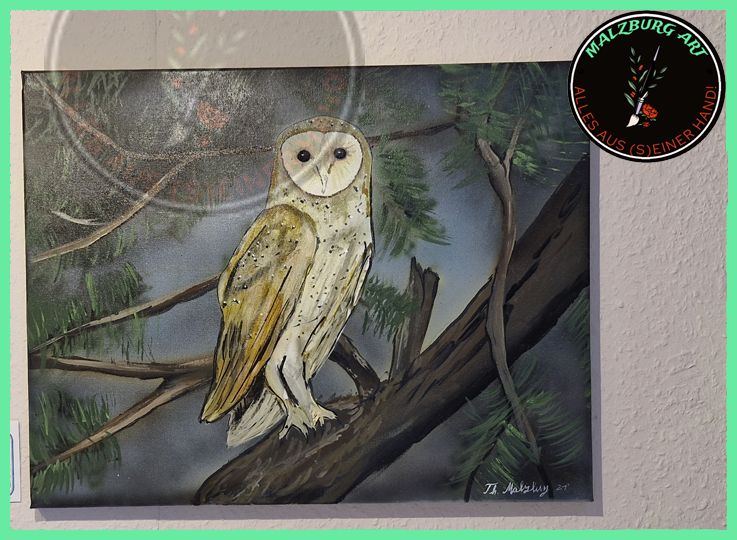 Acryl auf Leinwand &quot;Die Schleiereule&quot;   Th.Malzburg