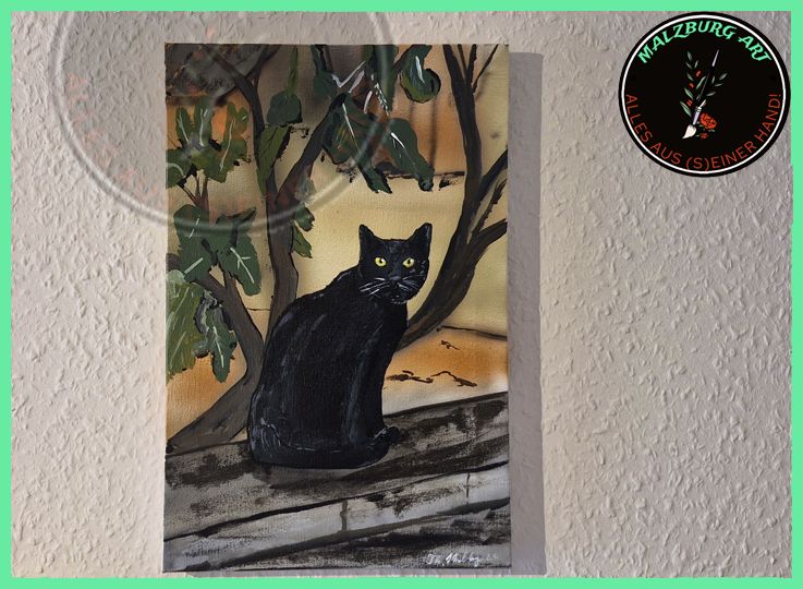 Acryl auf Leinwand &quot;Die Katze Maunz&quot;   Th.Malzburg