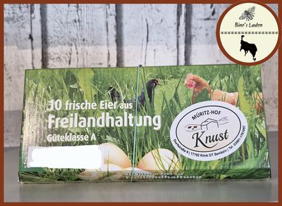 10 frische Eier aus Freilandhaltung vom Müritz-Hof Knust