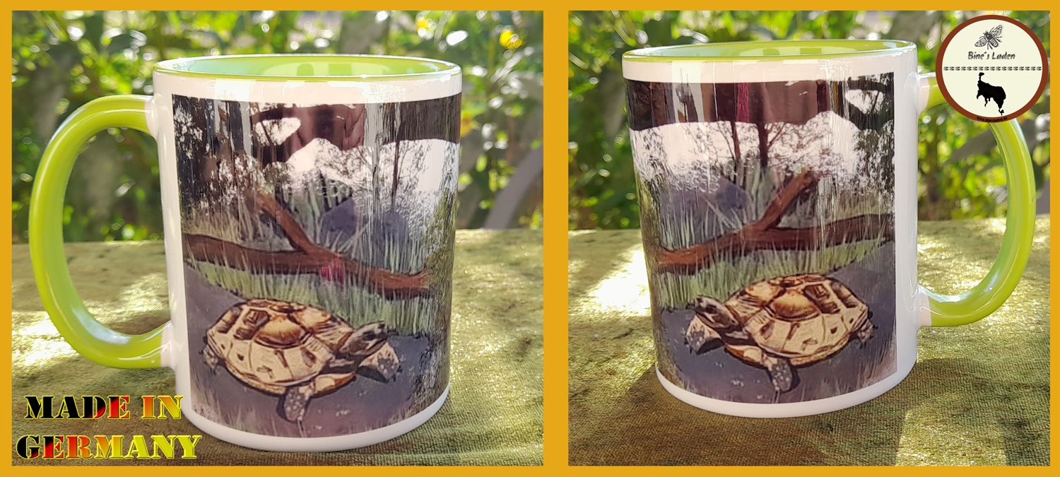 Kaffeetasse mit Künstlerfoto &quot;Schildkröte&quot;
