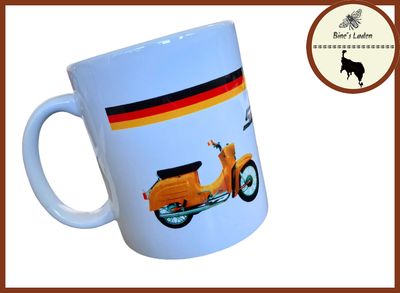 Kaffeebecher Motiv &quot;Schwalbe&quot; Keramiktasse - gelb
