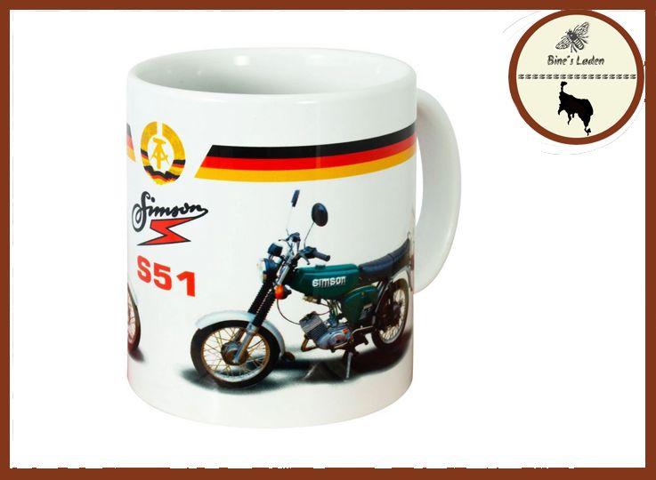Kaffeebecher Motiv &quot;Simson S51&quot; Keramiktasse - grün