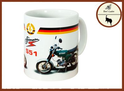 Kaffeebecher Motiv &quot;Simson S51&quot; Keramiktasse - grün