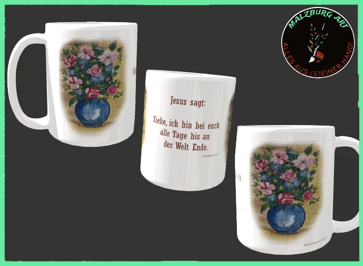Kaffeebecher mit Künstlerfoto &quot;Ich bin bei Euch&quot;