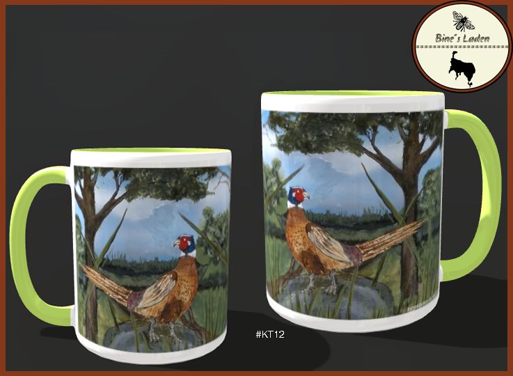 Kaffeetasse mit Künstlerfoto "Mandschurischer Ringfasan" #KT12
