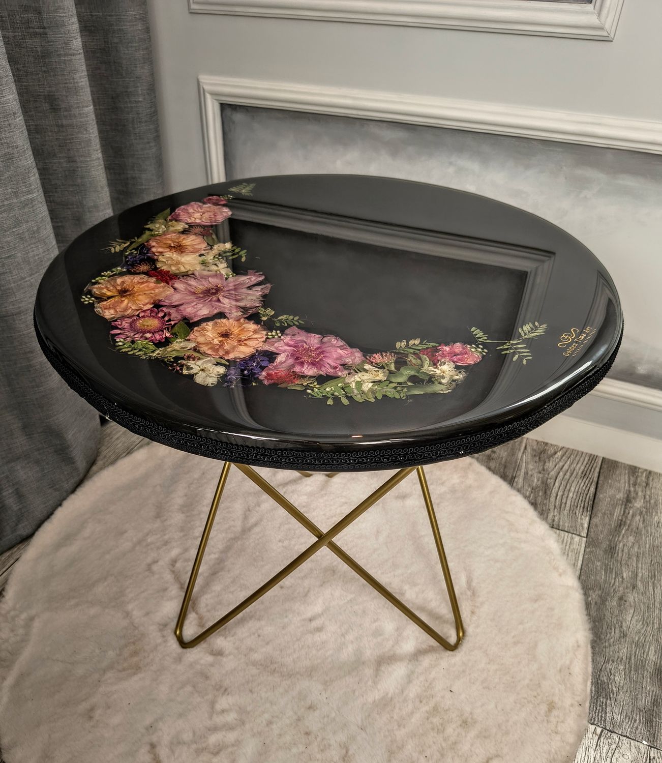 STOLIK KAWOWY  | KWIATOWY | ŚREDNICA 60 CM |