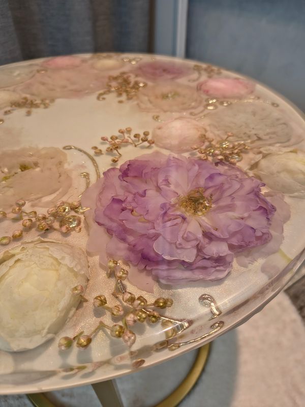 STOLIK KAWOWY - KWIATOWY | ZDOBIENIA | ŚREDNICA 50 CM