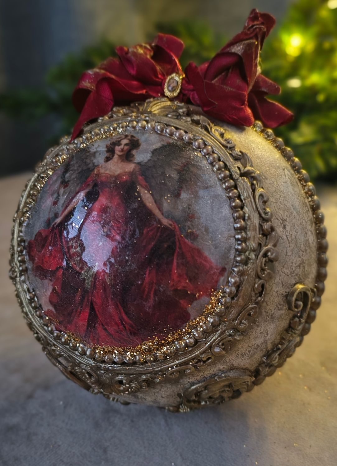 Artystyczna Bombka Ręcznie Robiona nr 10 &quot;Barokowy Blask&quot;