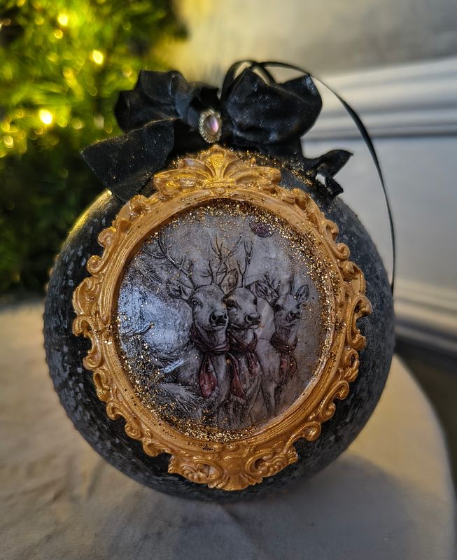 Artystyczna Bombka Ręcznie Robiona nr 13 &quot;Świąteczna Elegancja&quot;