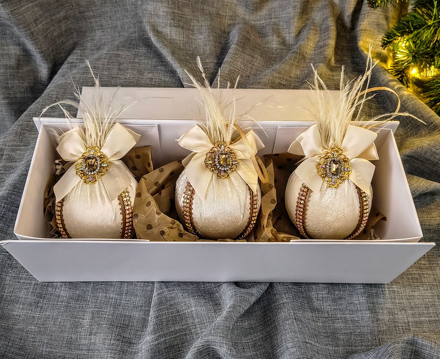 Bombki biżuteryjne zestaw 3 szt