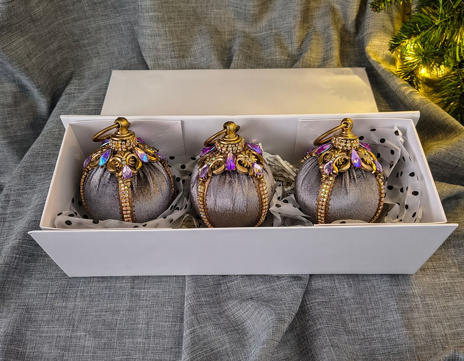 Bombki biżuteryjne zestaw 3 szt