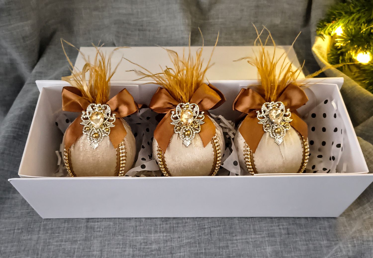 Bombki biżuteryjne zestaw 3 szt