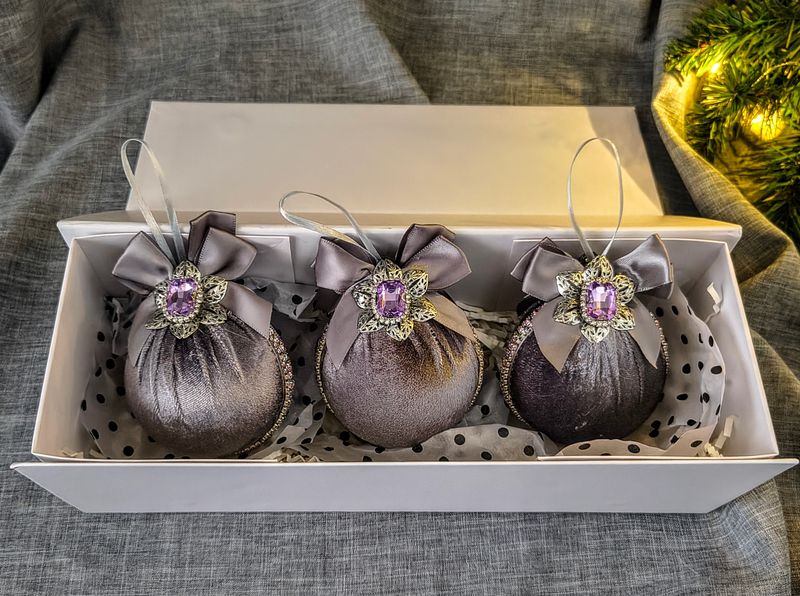 Bombki biżuteryjne zestaw 3 szt