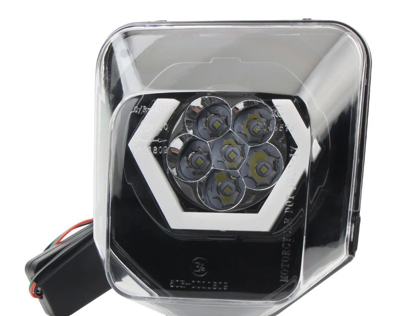 LED-Scheinwerfer Rage Replica RGBW V7 Hexagonal für Husqvarna