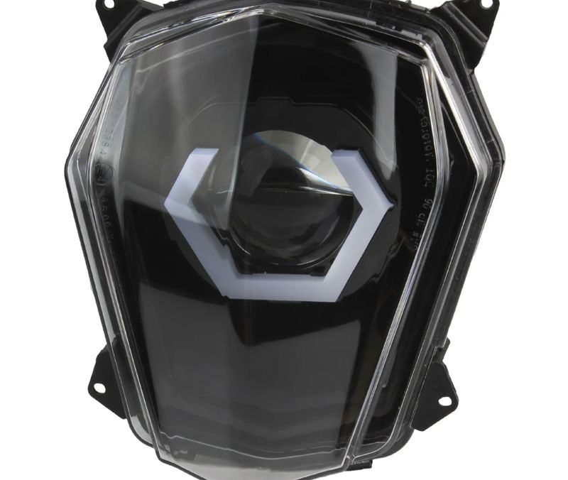 LED-Scheinwerfer Angel Eye Hexagonal RGBW V4 – Passend für KTM SMC/SMCR 690 (2008-2017) mit E-Nummer