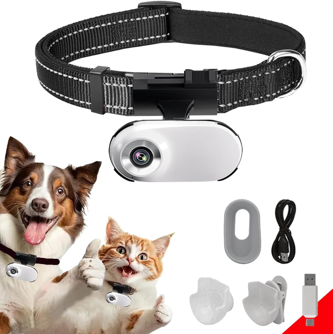 Ehomful HD 1080P Cat Camera Collar with Video Record Wireless Mini Sport cam